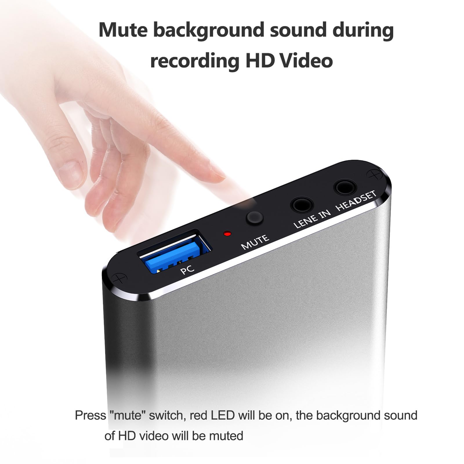 docooler 371 Game Link U3 Boîte de capture vidéo 4K Loop Out 1080p h-D Boîtier d'enregistrement USB 3.2 Audio Vidéo Convertisseur Prend en charge MIC IN LINE IN Plug and Play pour TV Box Computer Game