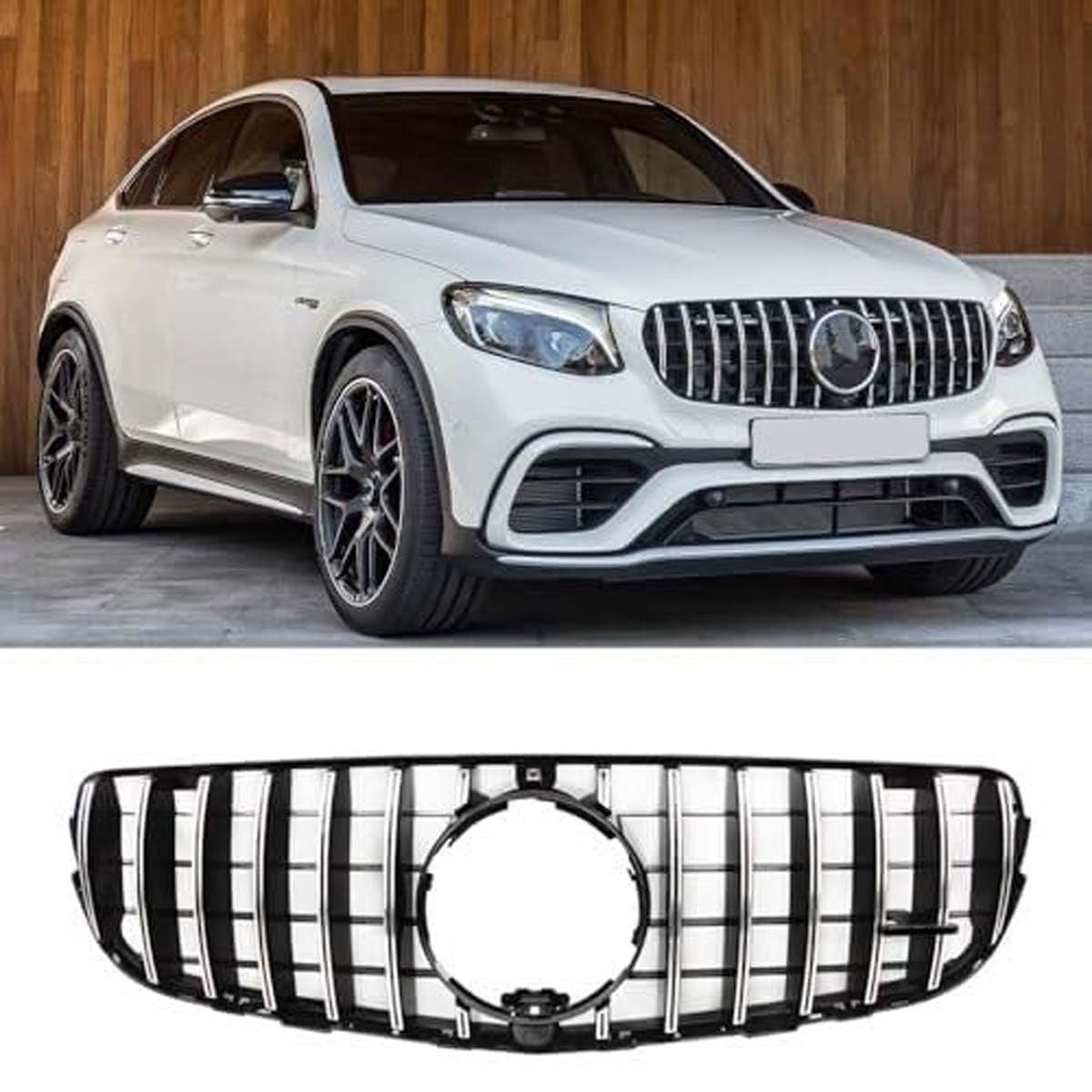 BXQDAM Front grille,Compatible with Mercedes-Benz GLC W253/X253/C253 GT AMG 2016-2019,Front grille parts