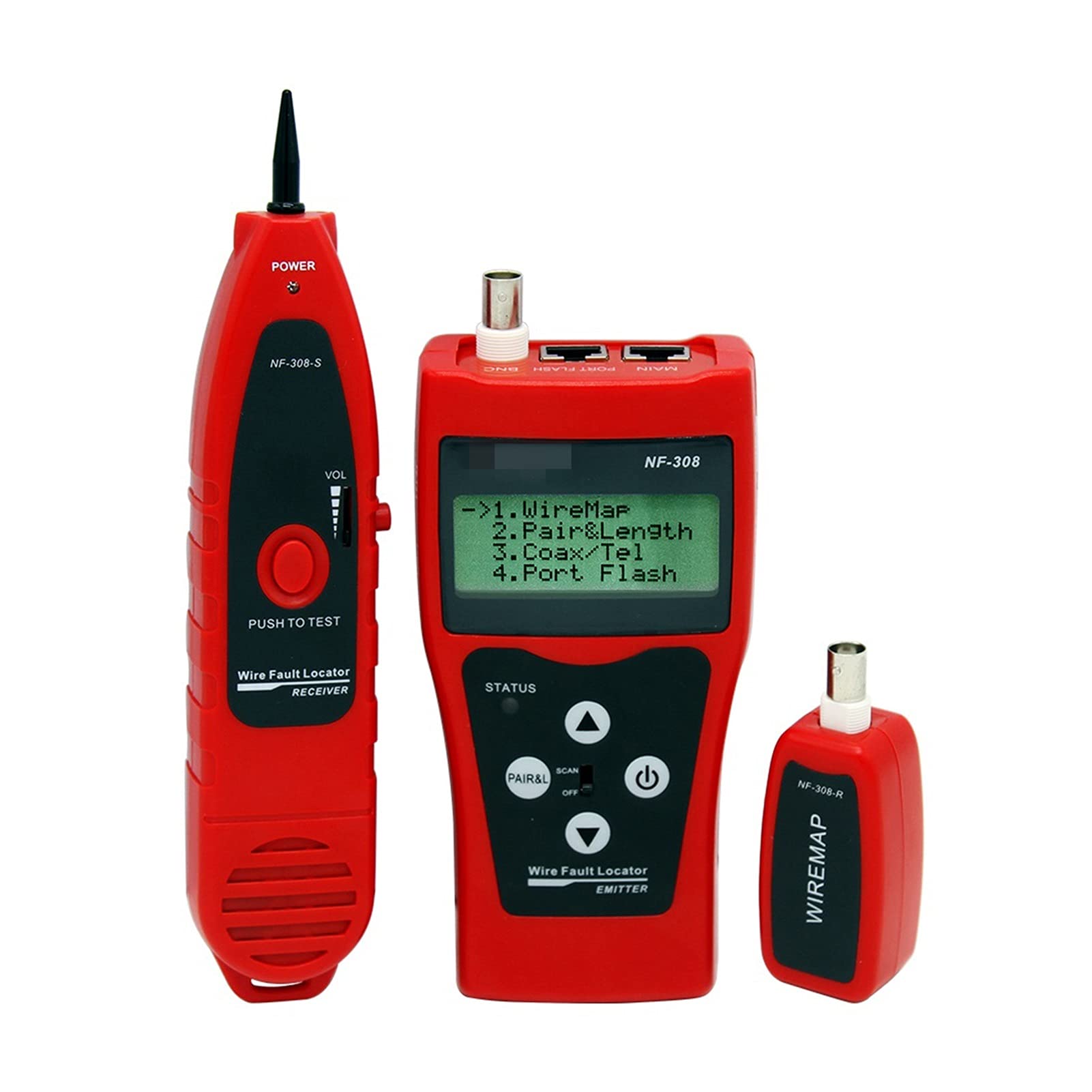 Detector de pared, La red LAN Cable de longitud del cable PRUEBA DE CONTINUIDAD DE LA PRUEBA DE ALAMBRE RJ45 RJ11 Ethernet USB BNC Probador de cables(Rot)