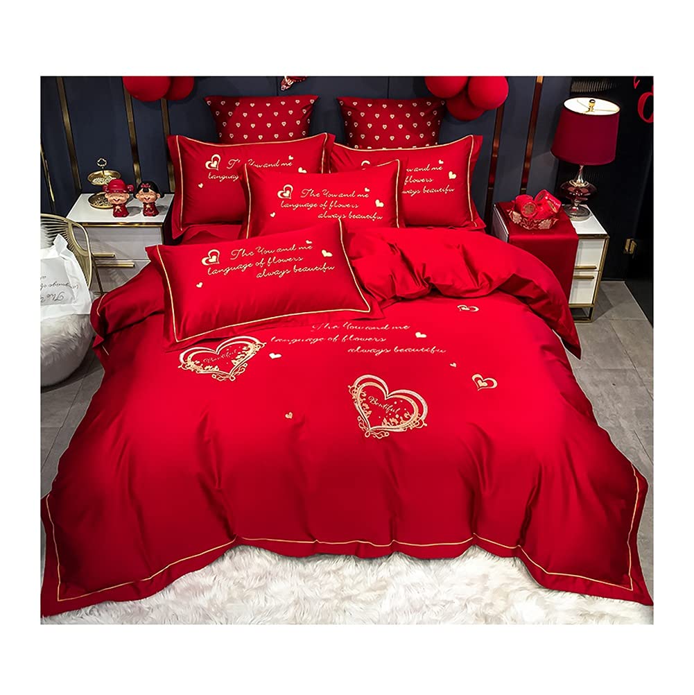 Housse de couette 220x240 rouge pour créer une ambiance de nuit de noces