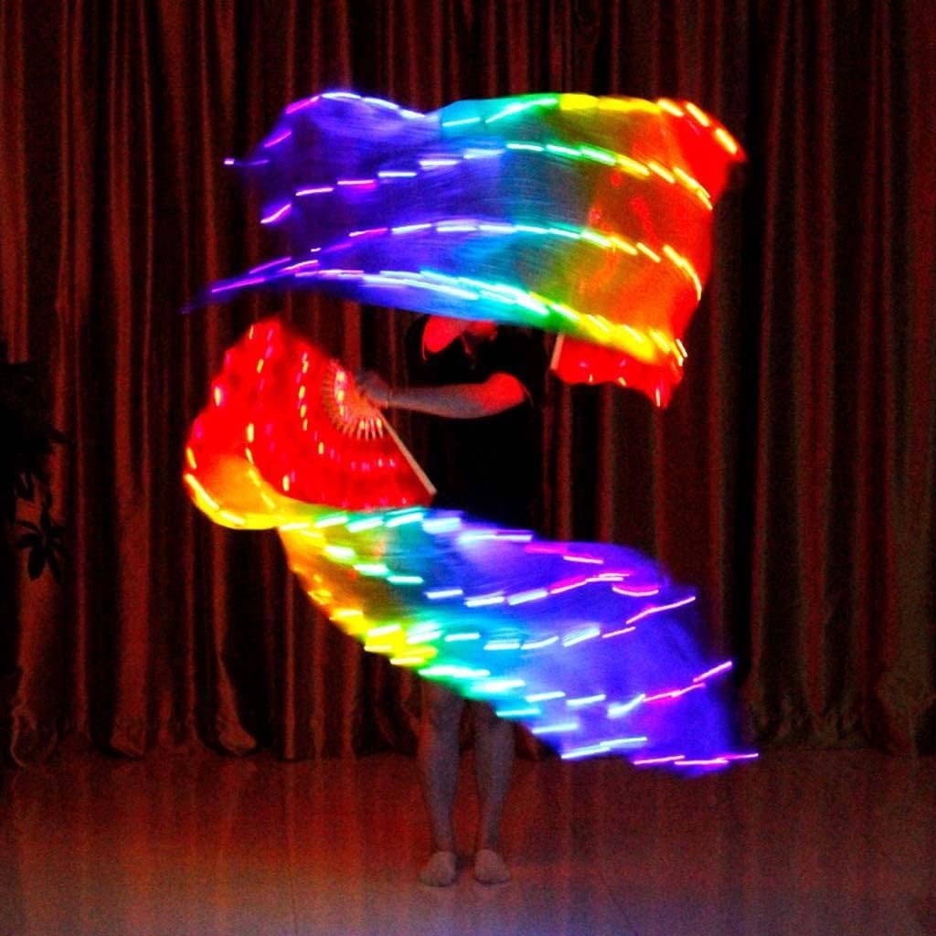 Women Iridescent Easy Folding LED Belly Dance