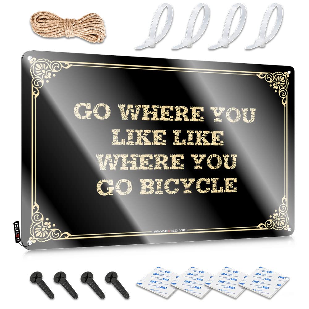 MGHTLCCME Funny Coffee Signs Go Where You Like Bicycle Tin Sign Funny Plaques For Men Warning Signs For Bedroom(30X40CM)