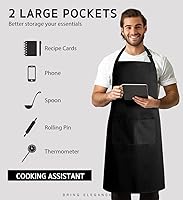 Vista 4 de Syntus Delantal ajustable con 2 bolsillos, delantales de cocina para mujeres, hombres, chef