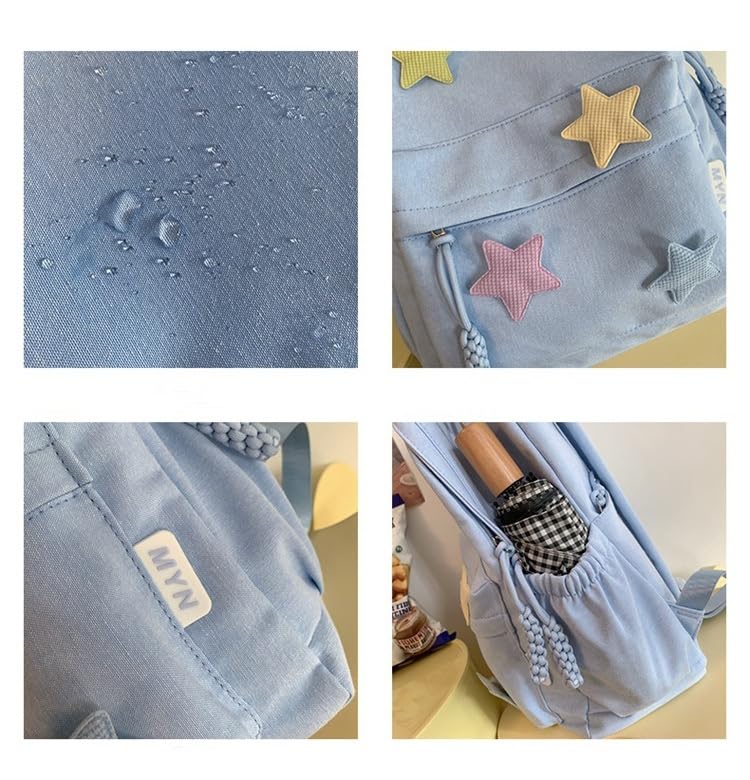 Preppy Backpack,Y2K Aesthetic Backpack,Colorful Stars Backpack,Supplies Y2k Accessories,Casual (Yellow)4