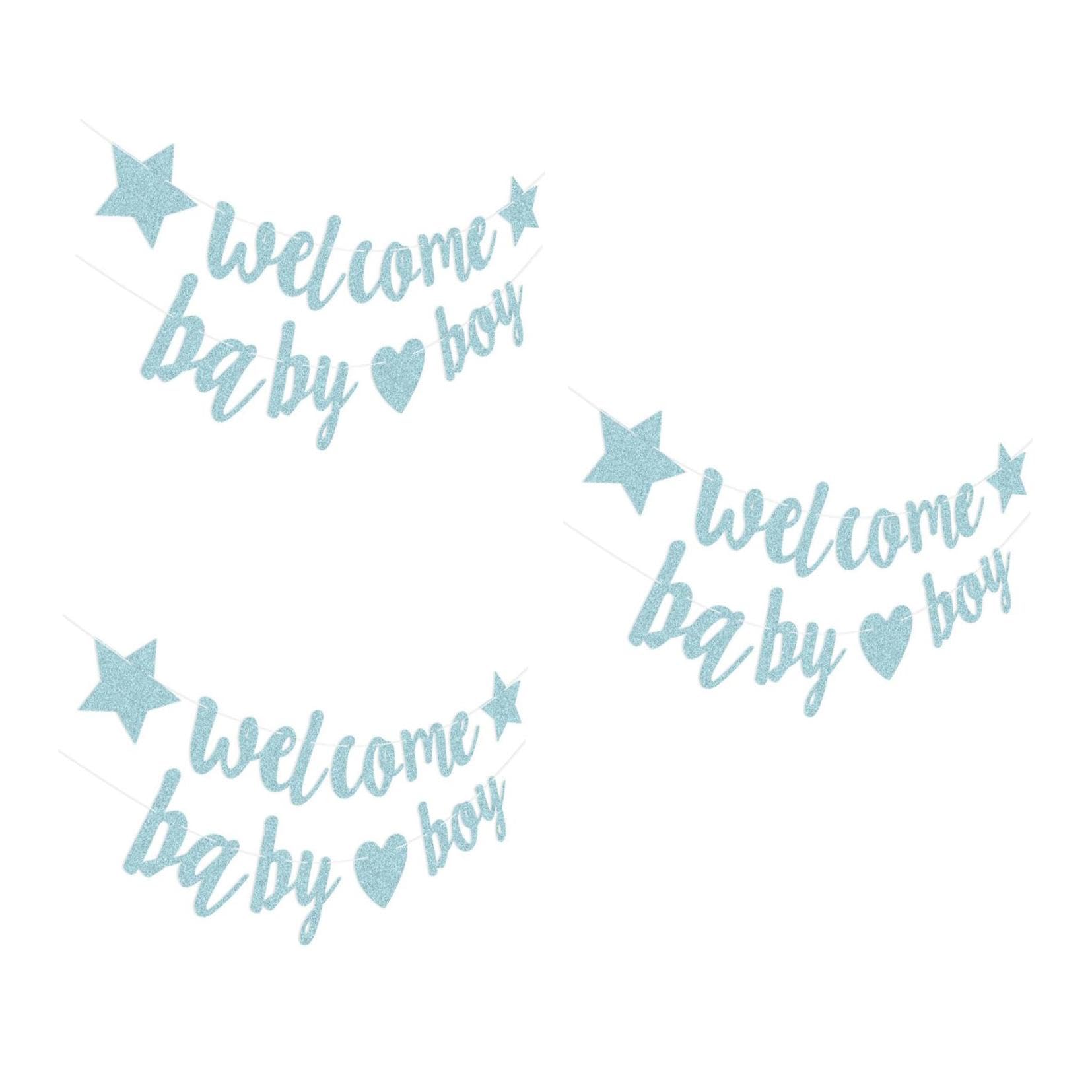 MAGICLULU 3 Decorazioni Per Feste Striscioni Per Rivelazione Del Decorazioni Per Baby Shower Striscioni Di Benvenuto Per Neonati Bandiera Da Appendere Con Glitter