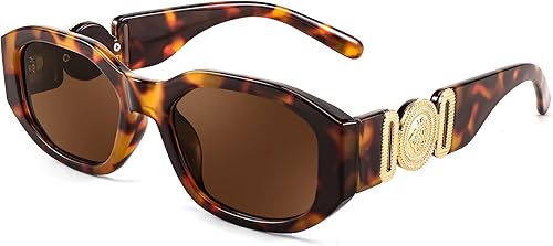 FEISEDY Gafas de sol rectangulares retro de moda para mujer y hombre, estilo vintage de los años 90, pequeñas gafas de sol cuadradas estrechas B2322