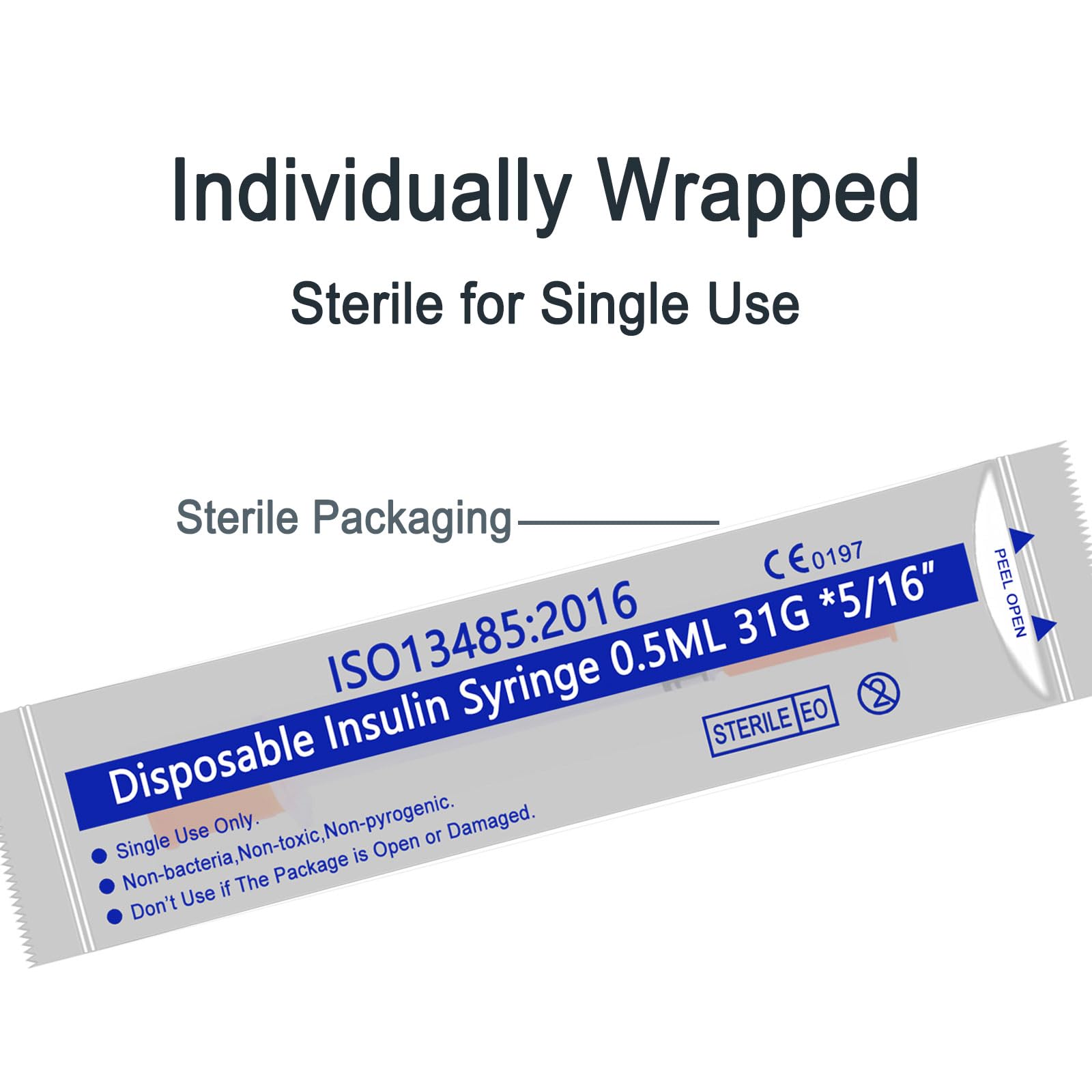 0.5ml Syringe with Needle,31G 5/16 Inch 8mm Syringe with Needle,Individually Wrapped Pack of 30 — Amazon image 6