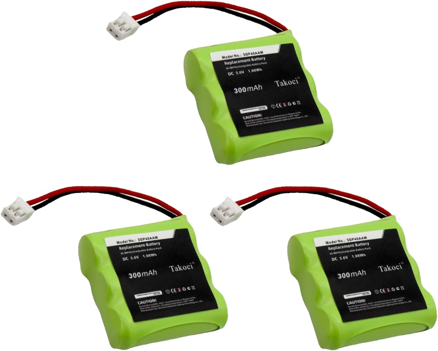 (3PCS 3GP40AAM Replacement Battery Compatible with Wilpa 1035 Ni-MH 300mAh/3.6V