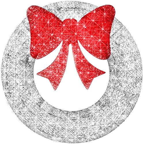 Best Choice Products 60in Pre-Lit Outdoor Christmas Wreath Decoration, LED