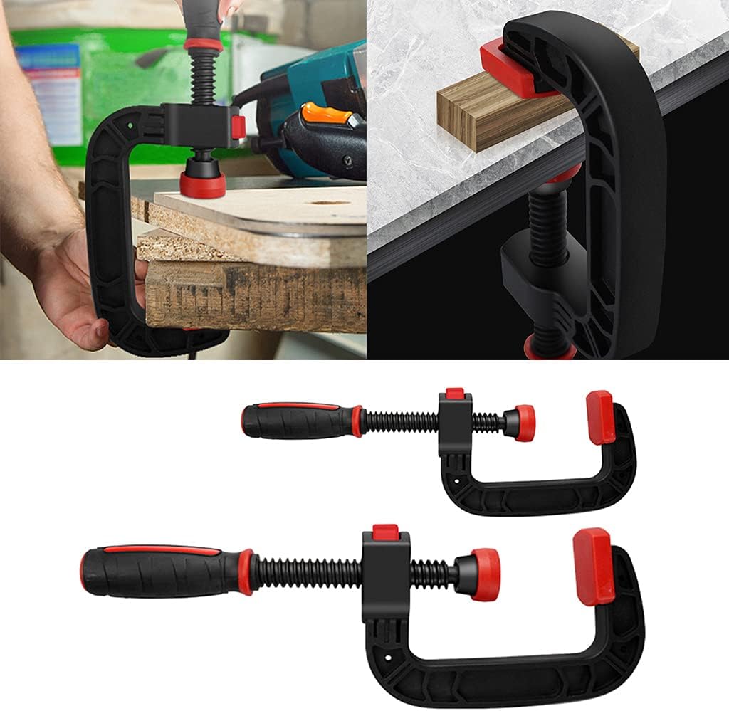 Quick Release G Clamp for Woodworking, Heavy Duty Welding Clamp with Rubber Handle, Metal Abs Construction for Home Carpentry