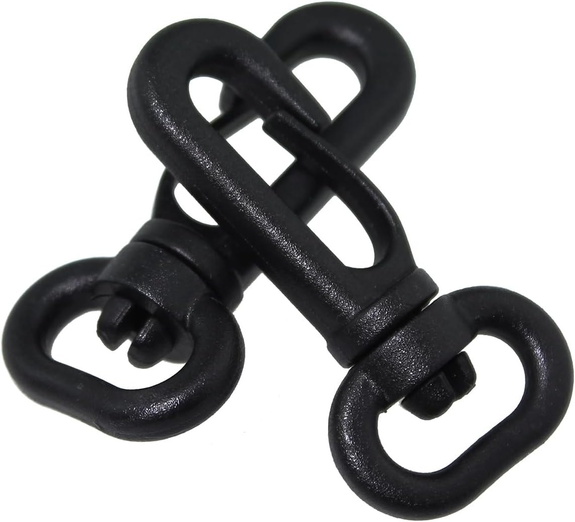 Maxmoral 10PCS Black Plastic Snap Hook Swivel Push Door Clip Lobster Claw Clasp Wallet Hardware 13mm/0.5inch Suitable for All Kinds of Bags and Gloves.