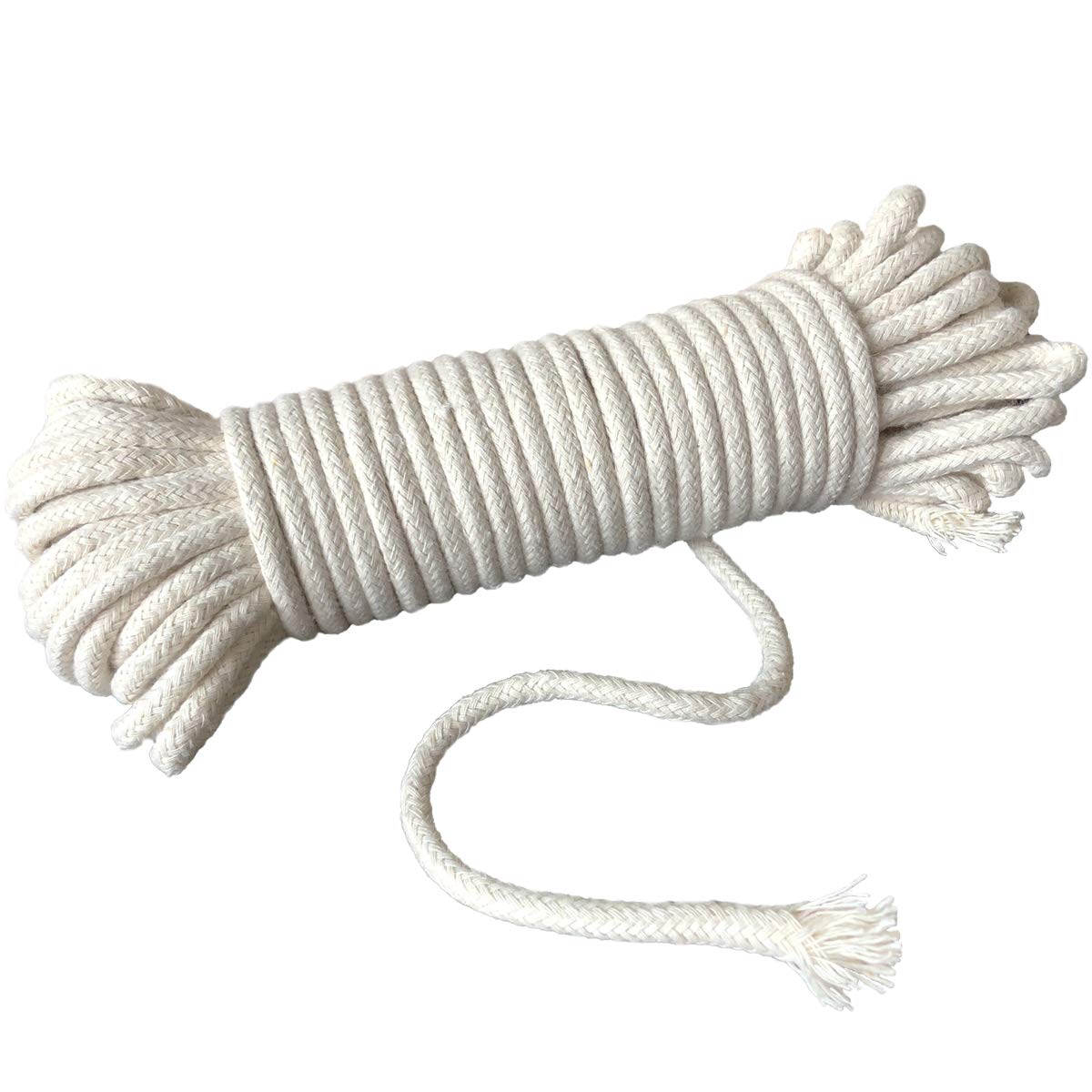 Craft Rope Natural White 1/5 Inch x 65 Feet Natural Cotton Rope Clothesline All Purpose Rope for DIY Crafts Decoration Self Watering Rope for Potted Plants Candle Wick Basket/Mat Use