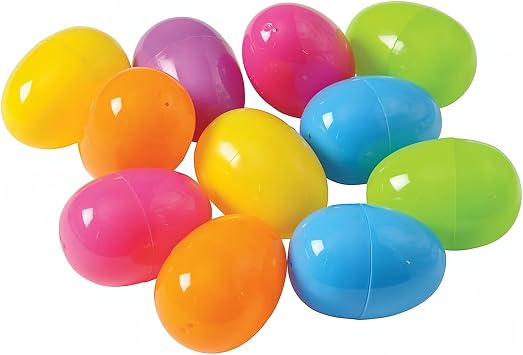 GiftExpress 100-Pack Assorted Color Easter Eggs, Colorful Bright Plastic Eggs w/ Hinge , Adult & Kid Party Toys for Gift Baskets or Egg Hunt Decor