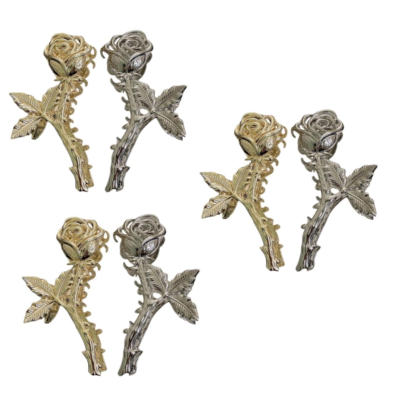 FRCOLOR 3 Set Di Fermagli Per A Forma Di Mascella Fermagli Per in Metallo Di Medie Dimensioni Set Di Fermagli Per A Forma Di Fiore 2 Pezzi*3