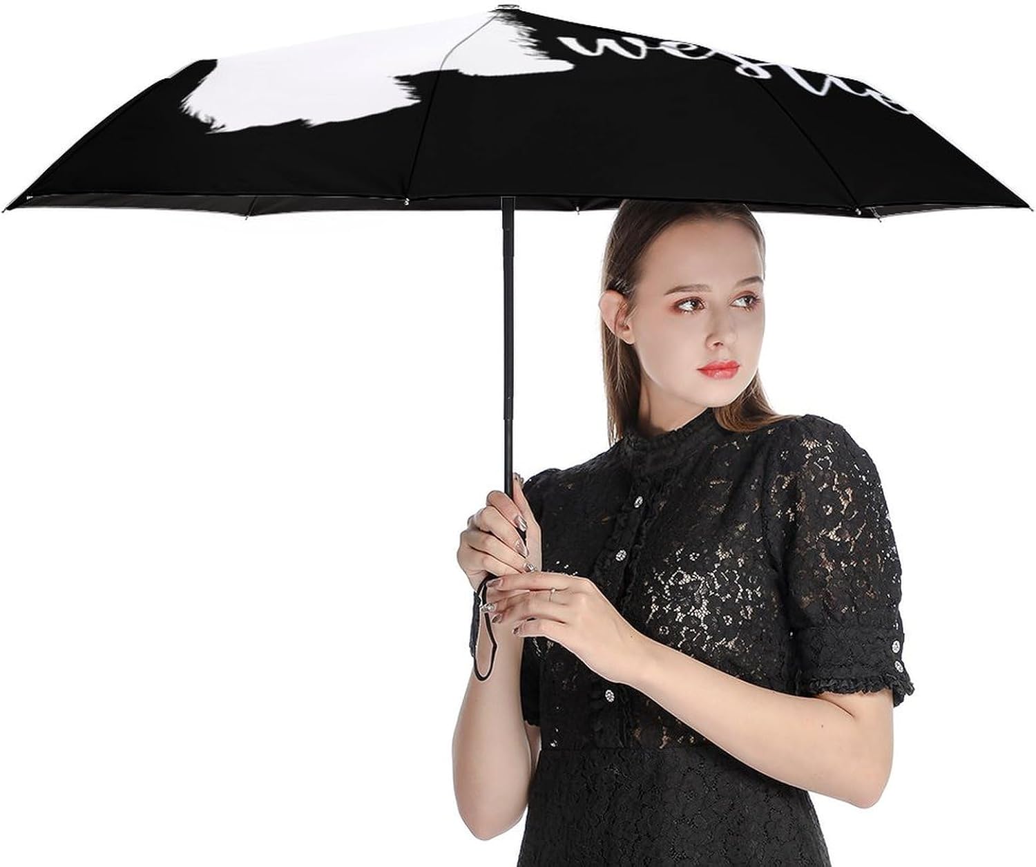 Westie West Highland White Terrier Travel Folding Umbrella Windproof Rain Auto Open Close Sun Umbrellas