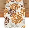 Artoid Mode Orange Dahlia Floral Pinnata Fall Table Runner Seasonal Autumn Thanksgiving Kitchen Dining Table Decoration for Home Party Decor 13×72 Inch