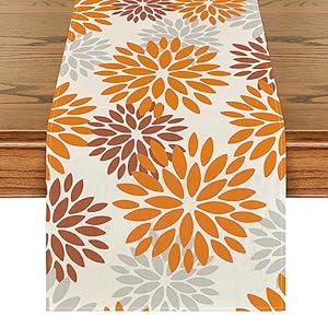 Artoid Mode Orange Dahlia Floral Pinnata Fall Table Runner, Seasonal Autumn Thanksgiving Kitchen Dining Table Decoration for Home Party Decor 13x72 Inch Artoid Mode Orange Dahlia Floral Pinnata Fall Table Runner Seasonal Autumn Thanksgiving Kitchen Dining Table Decoration for Home Party Decor 13×72 Inch