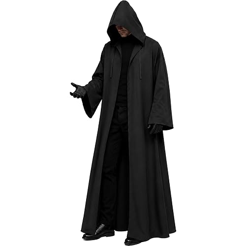 Men's Hooded Tunic Robe Cloak,Halloween Cosplay Costume Cape for Adult