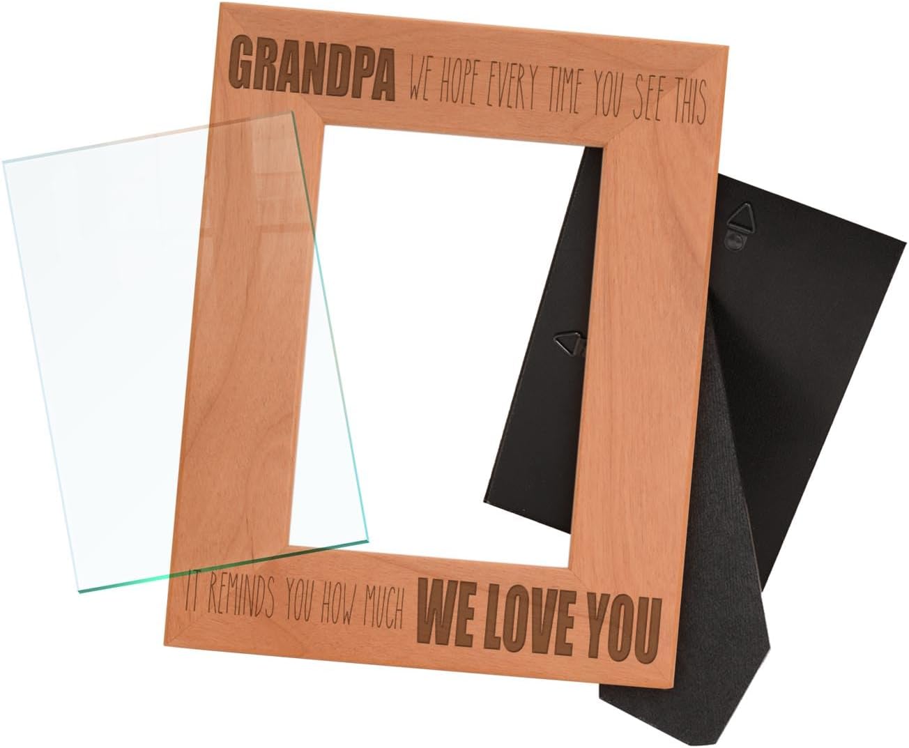 Gifts For Grandpa Grandpa Every Time You See This Reminds How Much We Love You Wood Engraved Portrait 4x6 Photo Frame