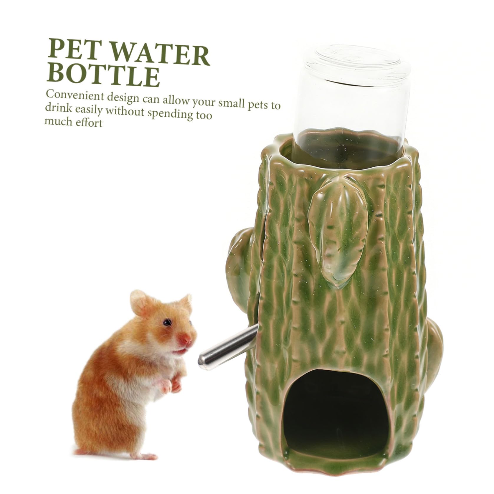 Happyyami 1juego Dispensador De Agua para Hamsters y Chinchillas Soporte Bebedero Vertical De Cactus para Mascotas Pequeñas