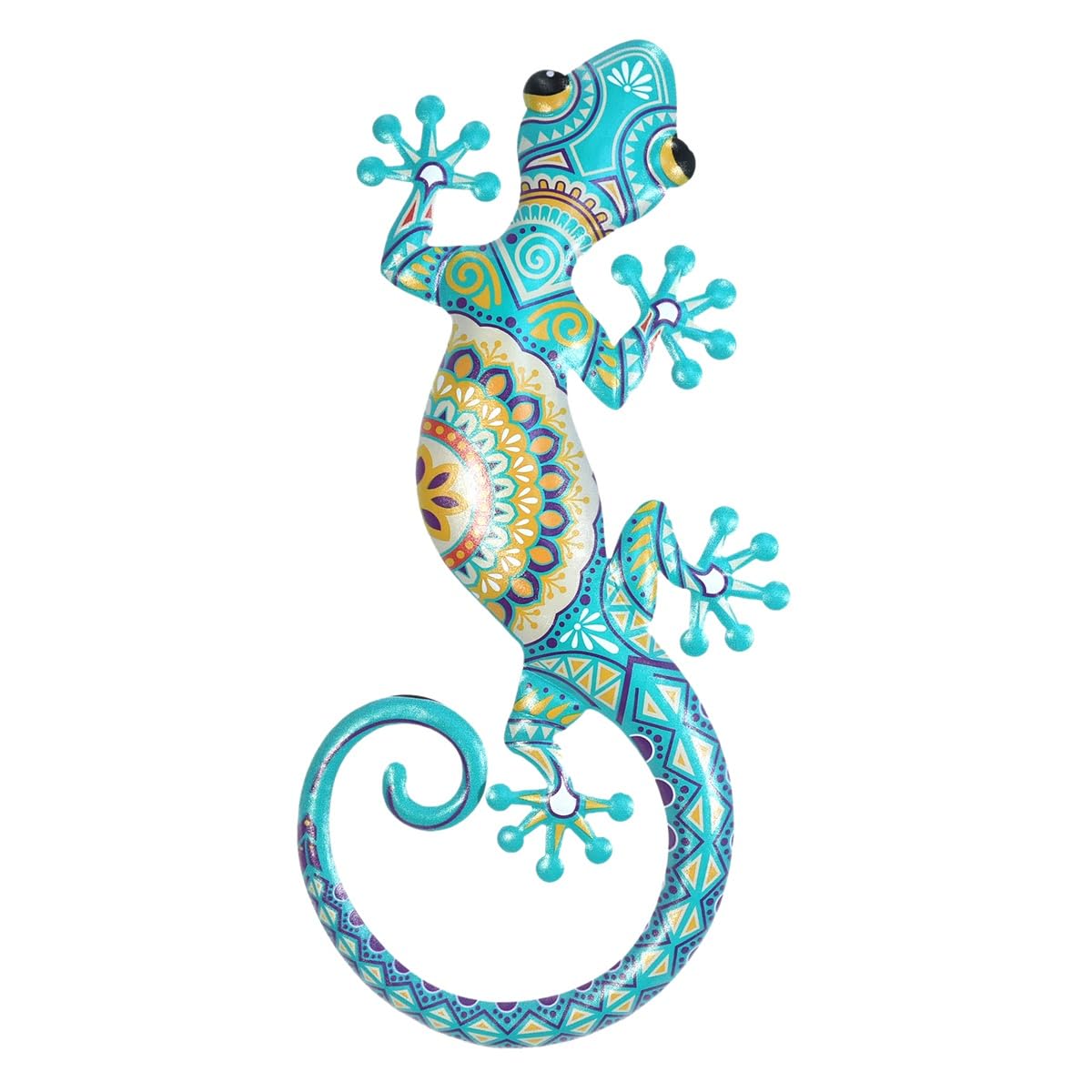 Lézard décoratif mural en fer-blanc de 45,5 cm pour la décoration suspendue de votre jardin