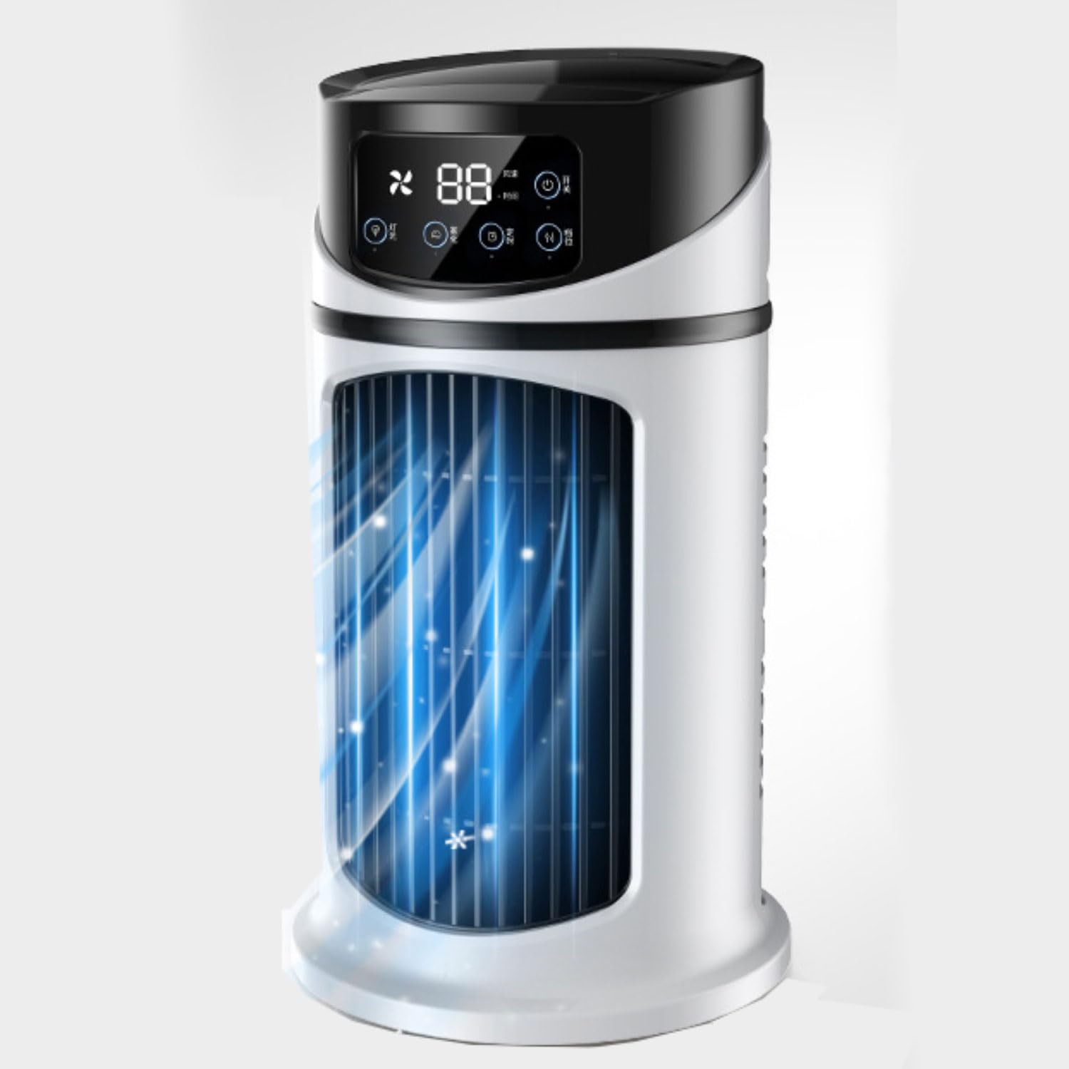 CWCQGH Portable Air Conditioner Mini Air Cooler with 6 Speeds &3 Modes 300ml Water Tank Evaporative Personal Cooler with Digital Display 6hTiming Cooling Fan Humidifier for Bedr,1 Piece-15.5 * 24cm