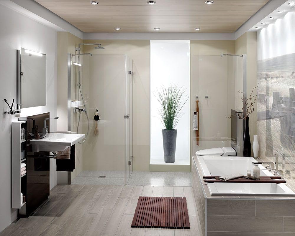 Wedi Fundo Ligno Curbless Shower Pan (Base) w/Click and Seal Drain Unit - 48" x 48" Center Drain