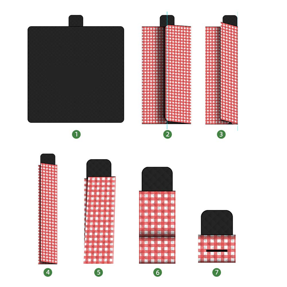 Coperta da Picnic a Scacchi Extra Grande Materassino da Campeggio Impermeabile Anti Sabbia Trapuntato Imbottito Pieghevole Portatile Tappeto Spesso con Manico per Spiaggia Viaggio Giardino (Rosso)