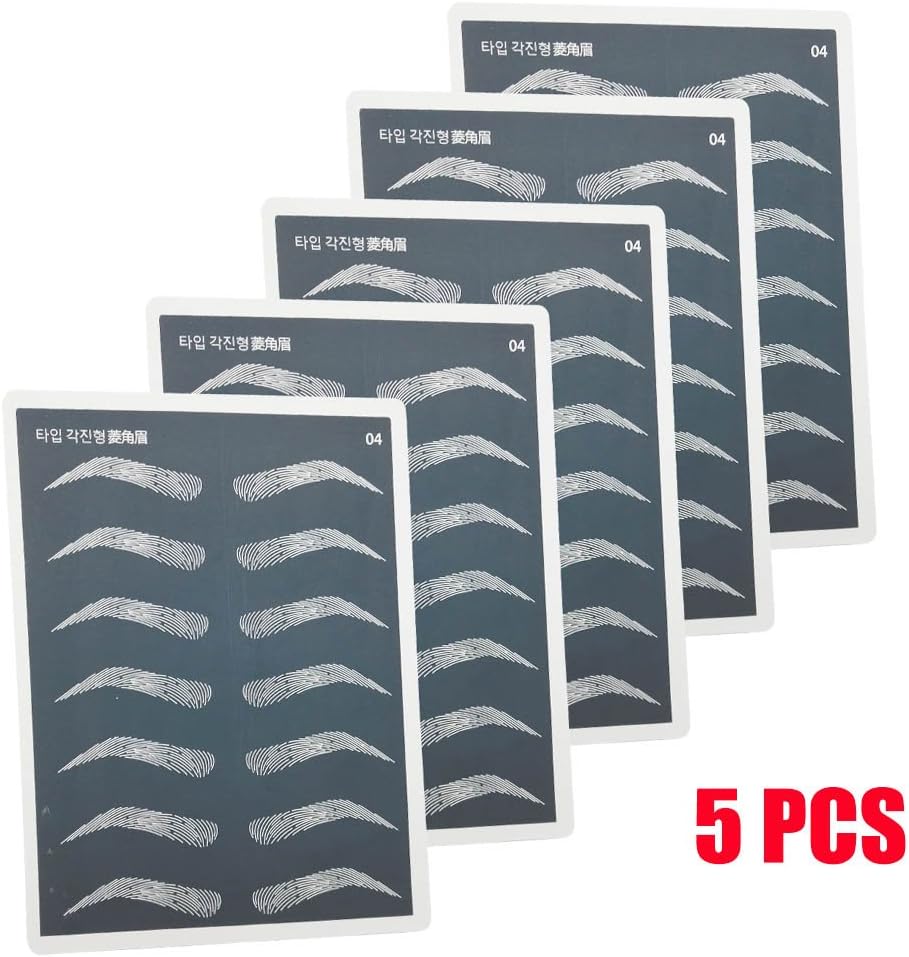 CHOOSE-IT 5 PCS Silicone Eyebrow Training Skin Cosmetic Permanent Makeup Eyebrow Tattoo Fake Skin Eyebrow Microblading Practice Skin with Brows Tattoo Supplies