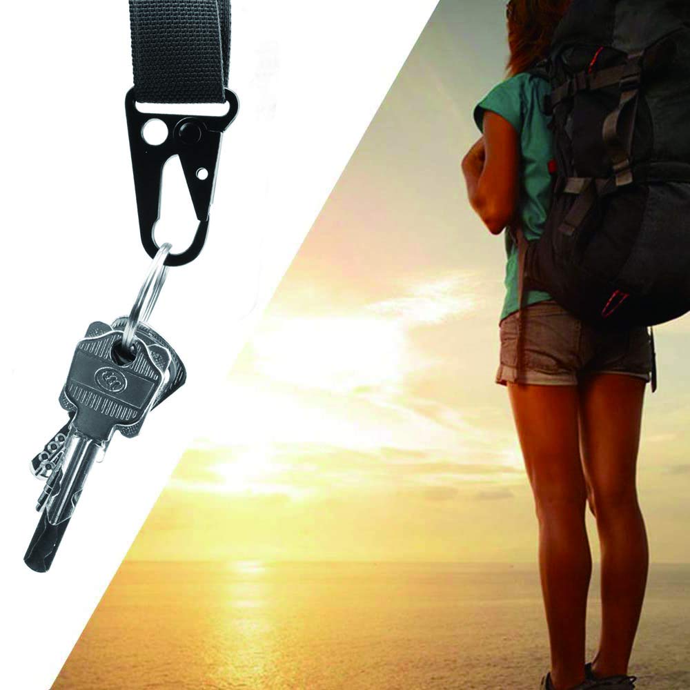 Tattico Moschettone, 12 Pezzi in Tessuto, Gear per Clip Alpinismo, Moschettone Esterno, per Alpinismo, Campeggio, Escursionismo, Caccia, Tiro, Attività All'Aperto (Nero)