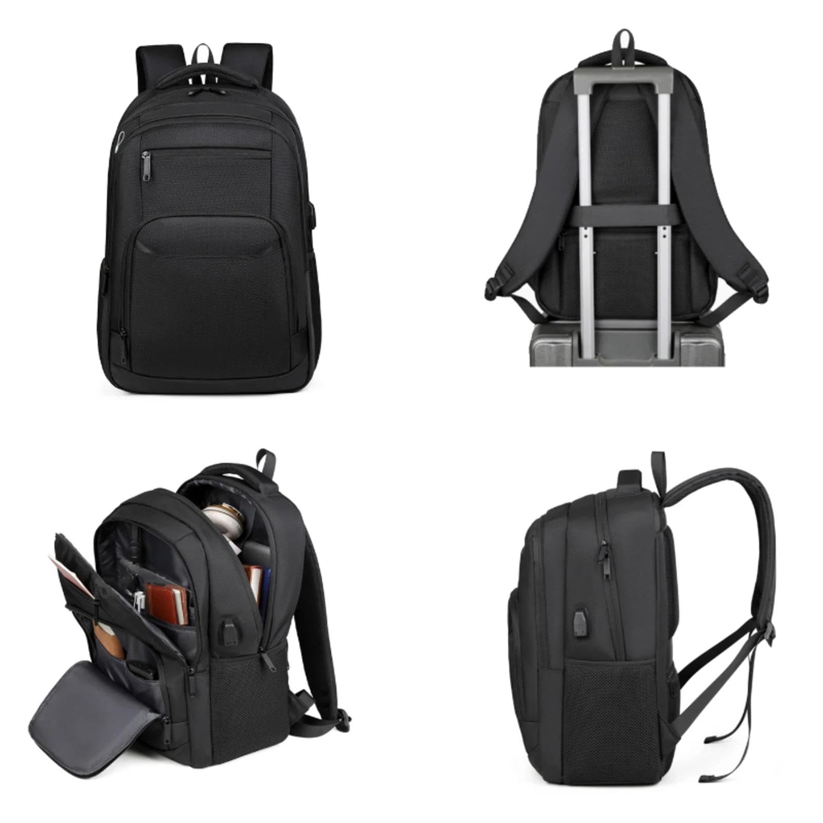 Zaino Da Uomo In Nylon Nero con Logo Personalizzato, Capiente, Semplice e Casual, Ideale per Il Computer Color1