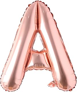 Rose Gold 32 inch Letter Balloons Alphabet Balloons Foil Mylar Party Wedding Bachelorette Birthday Bridal Shower Graduation Anniversary Celebration Decoration (32 INCH Rose Gold A)