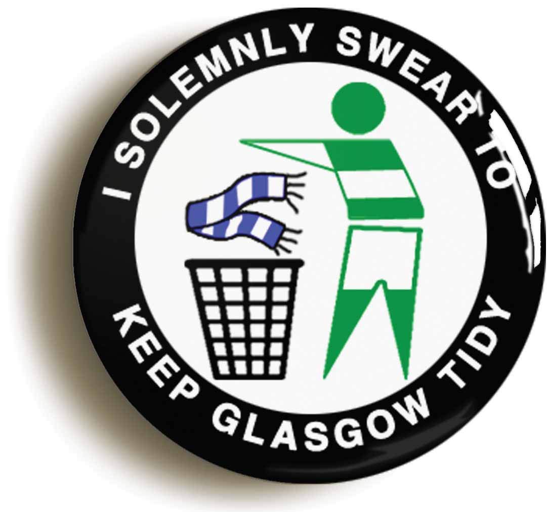 I Solemnly Swear To Keep Glasgow Tidy Fridge Magnet (Circular 2inch / 50mm Diameter) - C