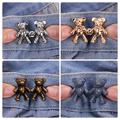 Boutons pour jeans amovibles et réutilisables boucle de taille ours mignon