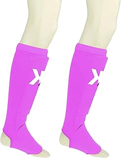 KIKFIT Shin Guards Instep Leg Foot Protector Elasticated Foam Pads for MMA, Boxing, Martial Arts Training, Fighting, Kickboxing, Sparring Gear, Karate, BJJ, Taekwondo Black Pink