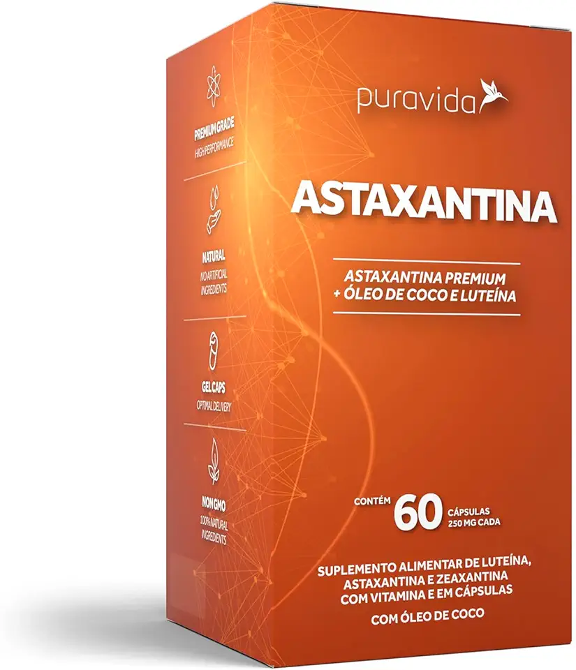 Astaxantina - 60 Cápsulas - Puravida