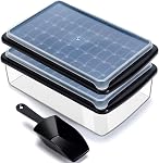 Ice Cube Tray with Lid and Bin for Freezer, Easy Release 2 * 55 Nugget Ice Cube Maker Tray & Mold, Ice Tray with Cover, Storage Container, Scoop. Flexable Durable Plastic, BPA Free