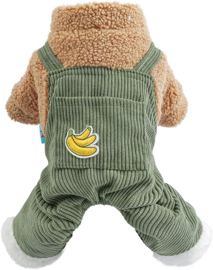 Dog Puppy Clothes Banana Warm Thick Overalls Fit Small Medium Dog Pet Cats Winter Pet Cute Costume Dog Cloth Pet Coat (Size : X-Small) (Small)