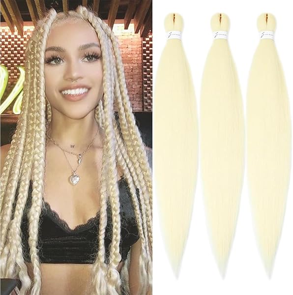 YDDM Capelli Per Treccine Africane Rubio Extension Treccine Texture Yaki Easy Install per Principianti 26 Pollici 3 Pezzi Capelli Leggeri e Naturali per Box Braids, Twist e Crochet - 1