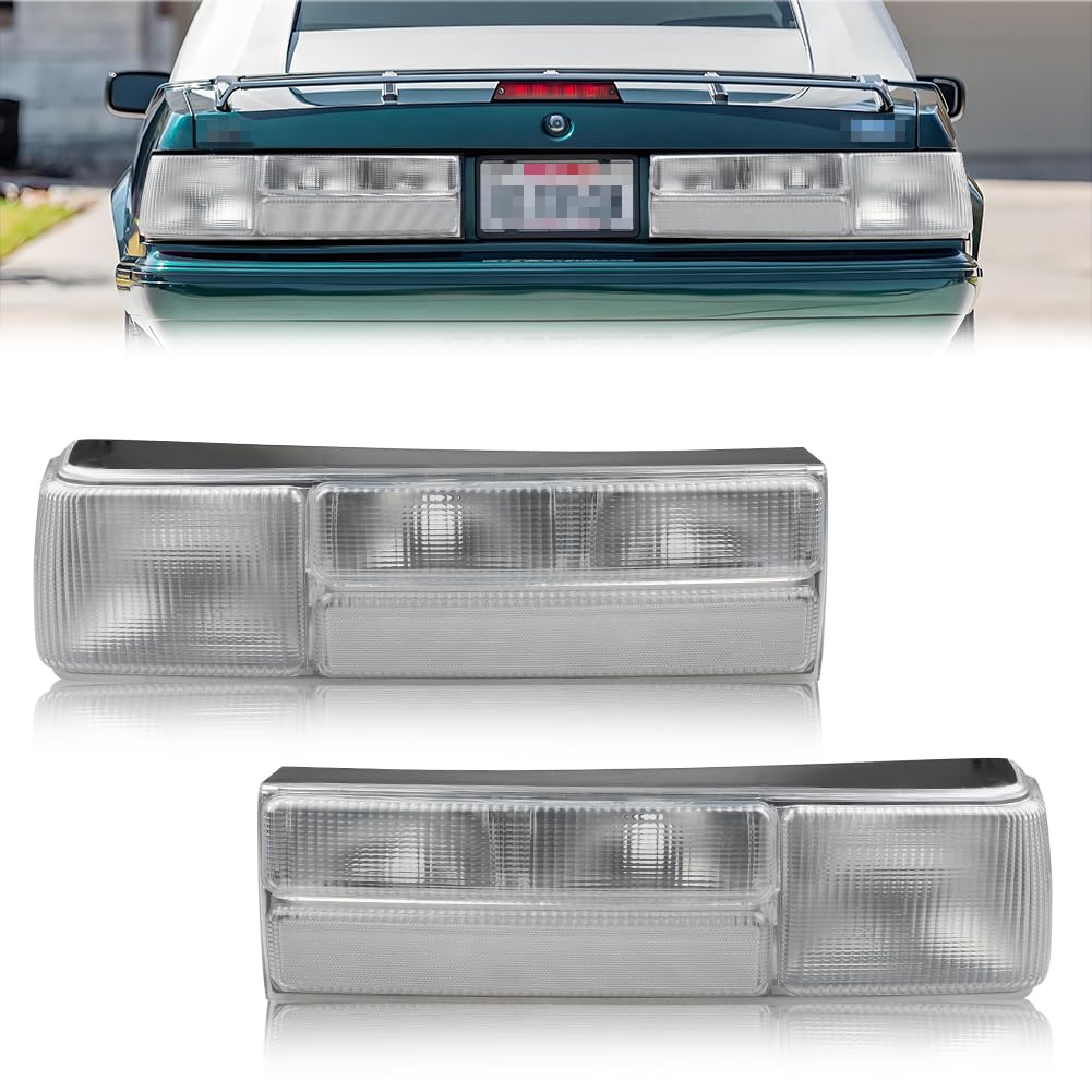 MOTRUM Tail Light Compatible with Fo-rd Mus-tang 1987-1993, [W/O Bulb] Brake Rear Lamp with Housing (Left + Right), Replace OEM #‎E7ZZ-13404-A, E7ZZ-