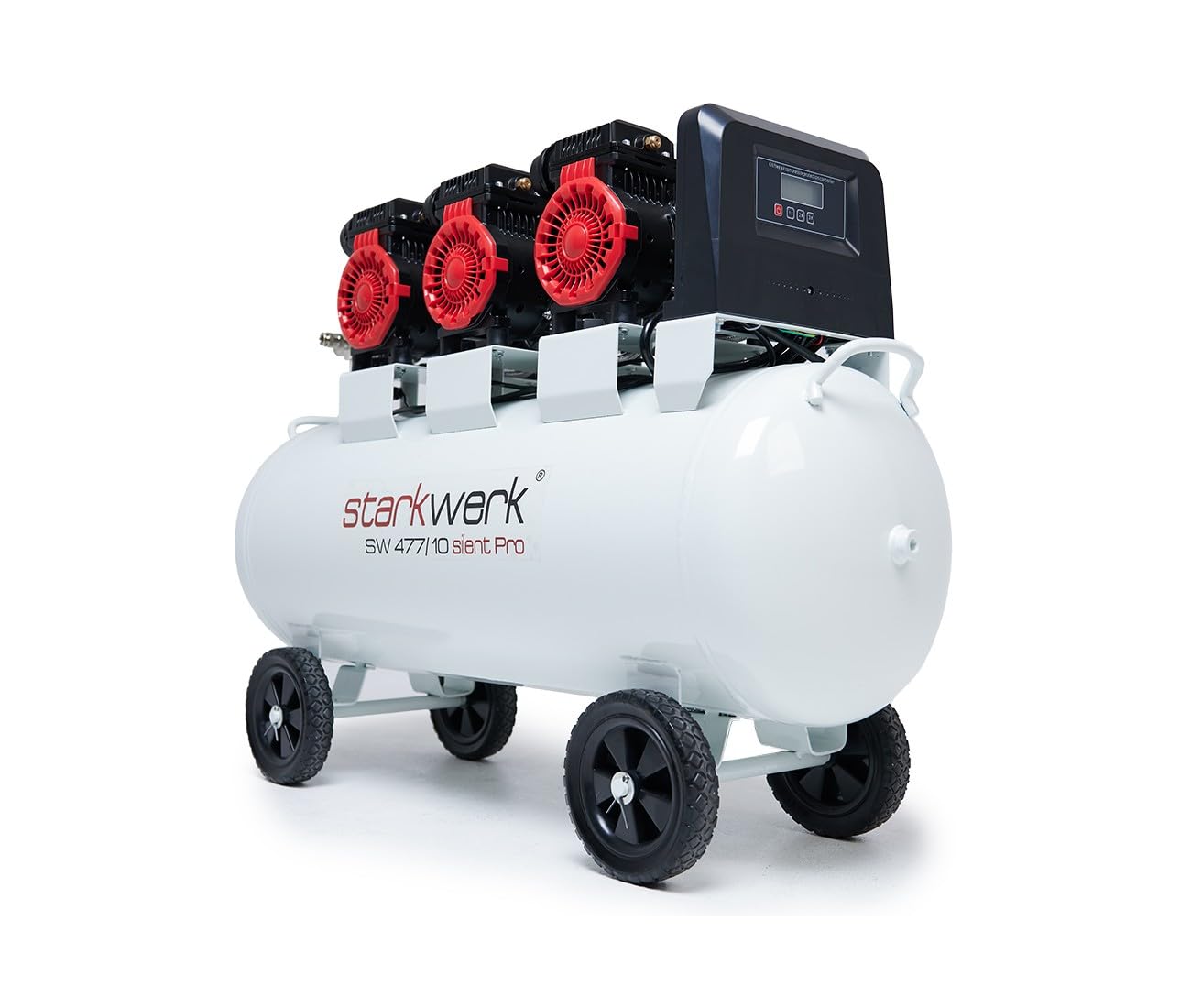 Starkwerk Flüsterkompressor Druckluftkompressor Kompressor 10 Bar 3,3 KW 4,5 PS 400 Volt SW 477/10 Compressor inklusive Druckminderer und Wasserabscheider
