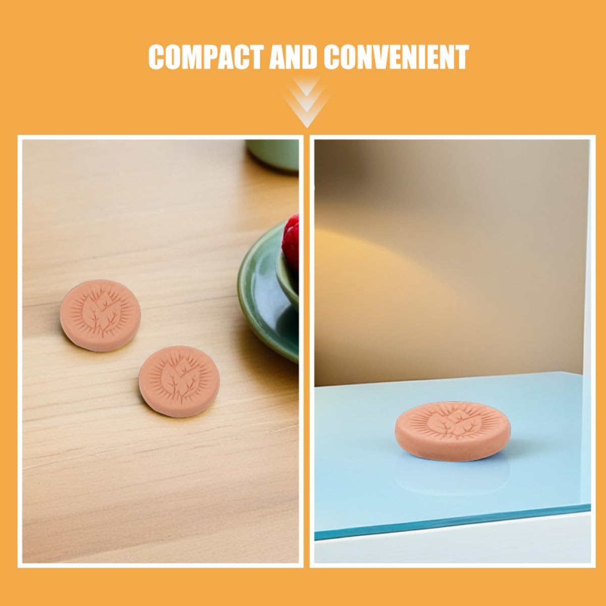 VICASKY Leaf Pattern Clay Humidifier Discs 4pcs round 3.7cm Tobacco Moisture Control Sheets for Cigar Humidor Humidity Management Accessories