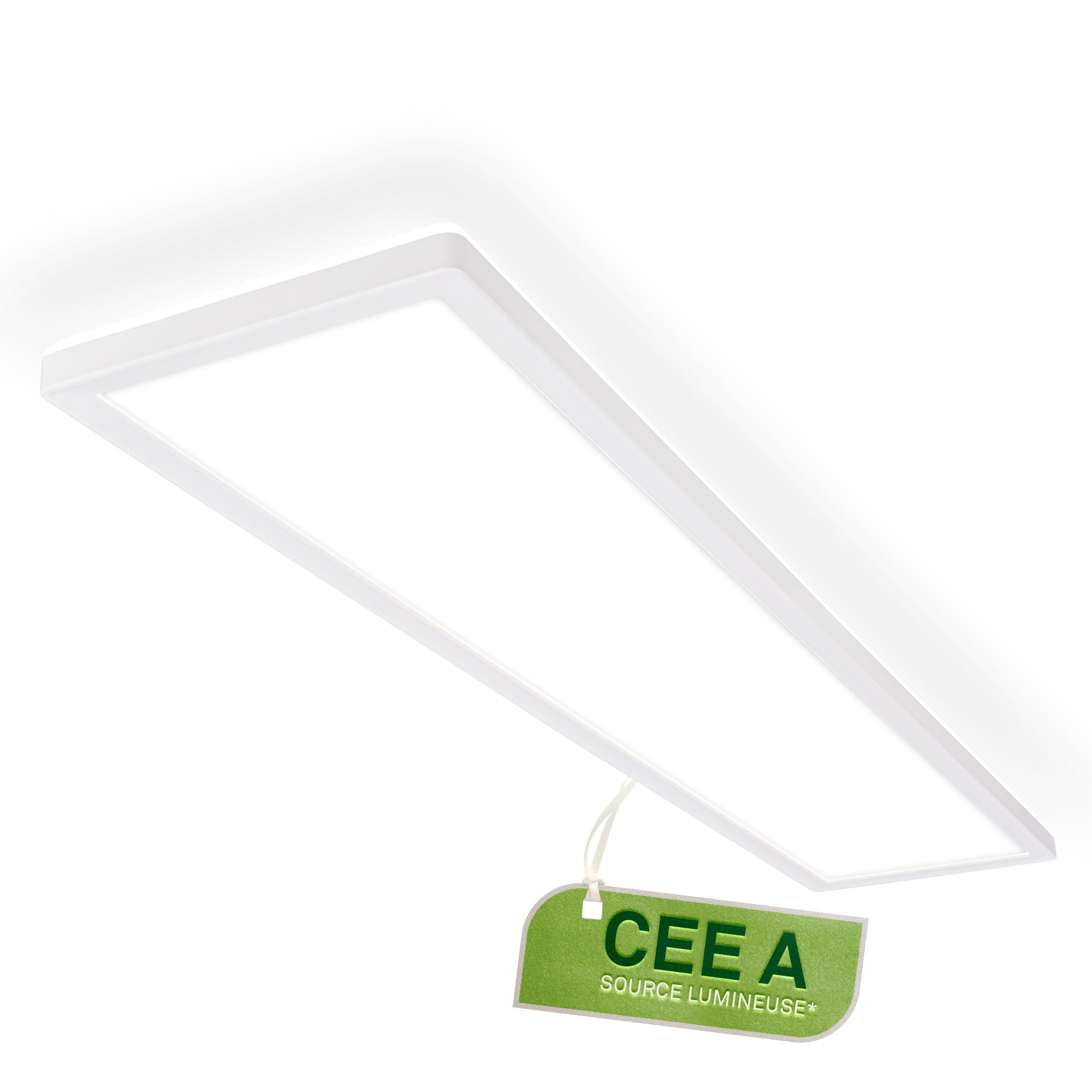 BRILONER - Plafonnier LED 98 cm, CEE A source lumineuse, 22,5W 4800 lm, design extra plat, lumière indirecte, panneau lumineux moderne, éclairage salon, cuisine, chambre, couloir, 98x20x3 cm, blanc