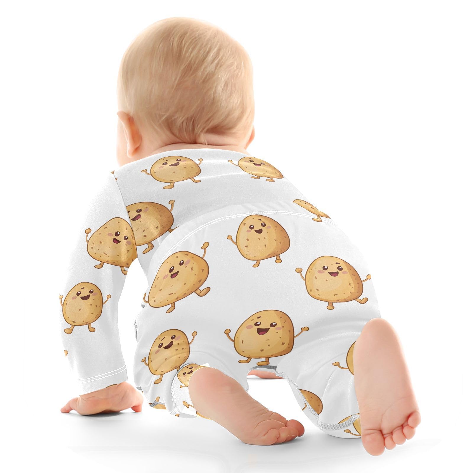 vvfelixl Baby Bodysuits Pants Sets Waving Potato Baby Bodysuit Long Sleeve Babys Clothes for Boys Girls 12-18M