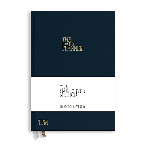 Hardback Productivity Planner - Daily planner for organisation, time management and productivity | Undated A5 planner using the viral Method by Grace Beverley | burning the midnight (blue) oil