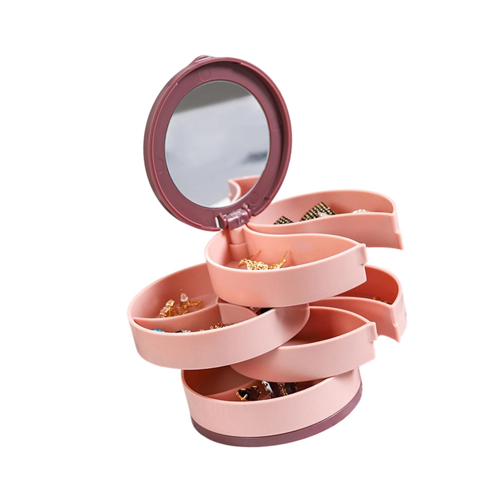 LUCKGONI 360 Degree Rotating Jewelry Organizers With Multiple Layers For Earrings Necklaces Rings ABS Materials Storage Box