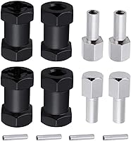 Vista 11 de Hobbypark - Paquete de 4 cubos de transmisión hexagonal de rueda de 0.472 in, acoplador combinador de aluminio de 0.591 in, extensión de Azul