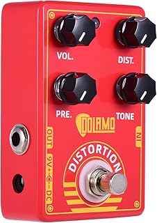 Mingzhe Pedal de Efeito de Guitarra de Distorção D-9 com Controles de Tom de Volume de Distorção de Presença E design True Bypass para Guitarra Elétrica