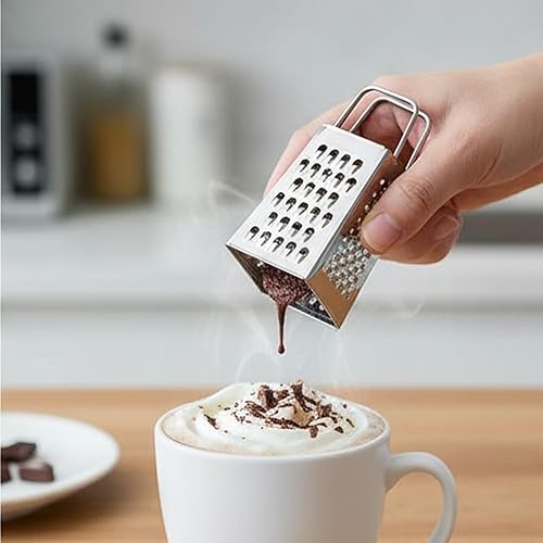 Miniatura 5 de Juego de 4 ralladores de queso en caja pequeña, de acero inoxidable para jengibre, ajo, limón, papa, chocolate, verduras