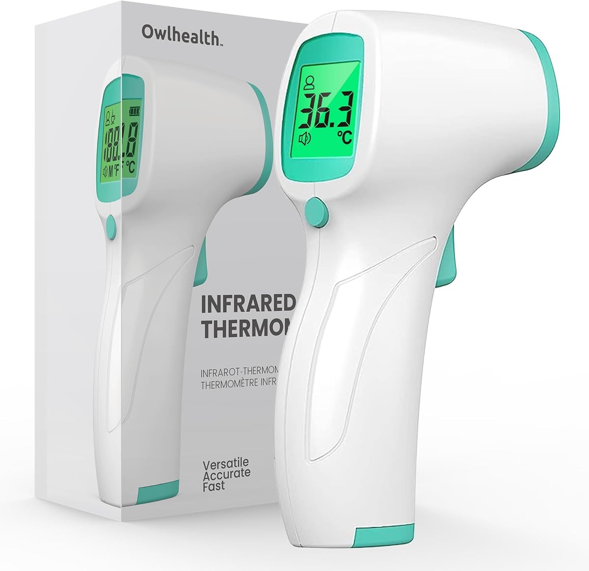 Non Contact Forehead Thermometer for Adults and Kids, Digital No-Touch Infrared Thermometer Temperature Gun for Baby ,3 Color Fever Alarm Accurate Reading 1s Fast Accurate Reading